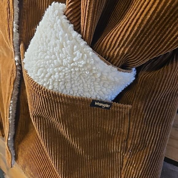 Wrangler Corduroy Ranch Coat Women's Large Sherpa Lined - Picture 4 of 11